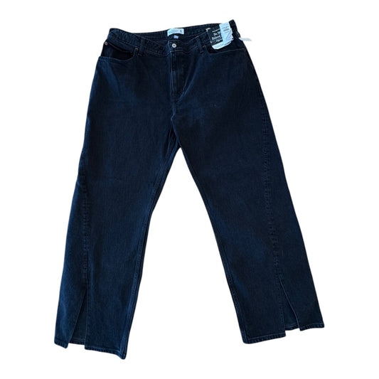 Jeans Wide Leg By Abercrombie And Fitch In Black Denim, Size:18