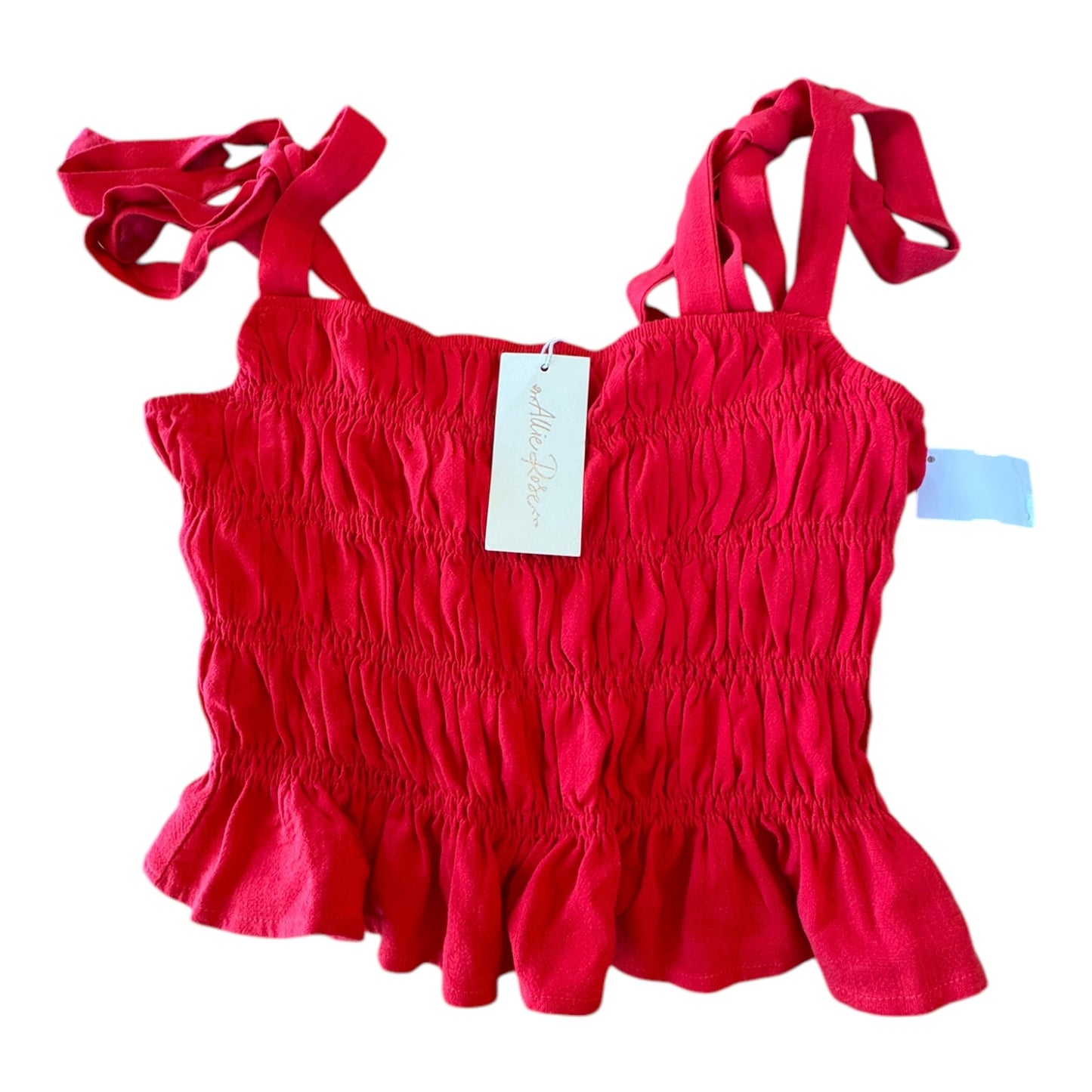 Top Sleeveless By ALLIE ROSE In Red, Size:L