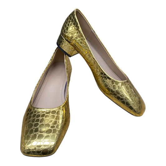 Shoes Heels Block By WEI MING XIN In Gold, Size:8.5