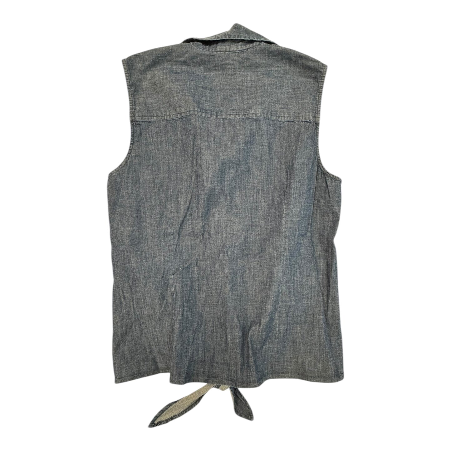 Top Sleeveless By Anne Klein In Blue Denim, Size:M