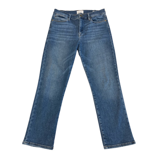 Jeans Straight By Frame In Blue Denim, Size:10