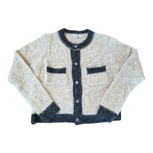 Sweater Cardigan By Cmc In Cream & Grey, Size:M