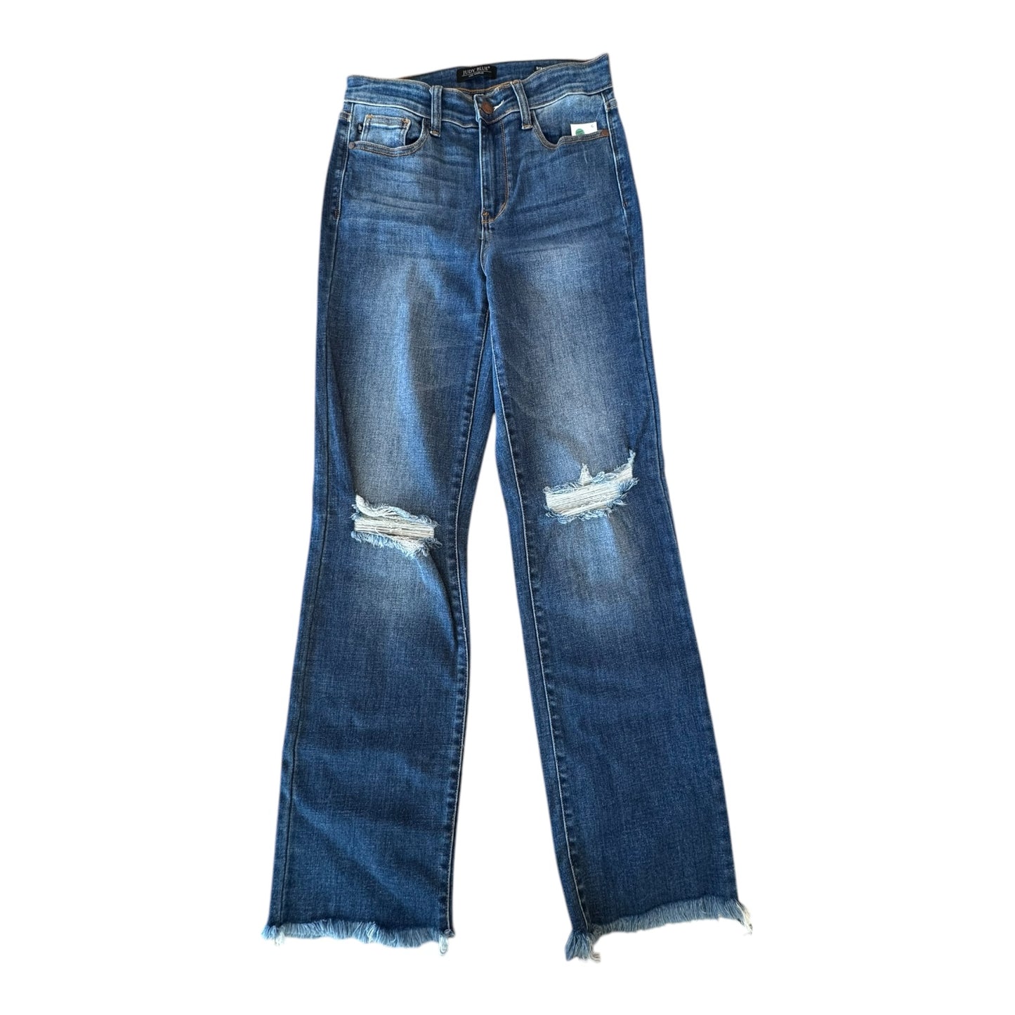 Jeans Straight By Judy Blue In Blue Denim, Size:4