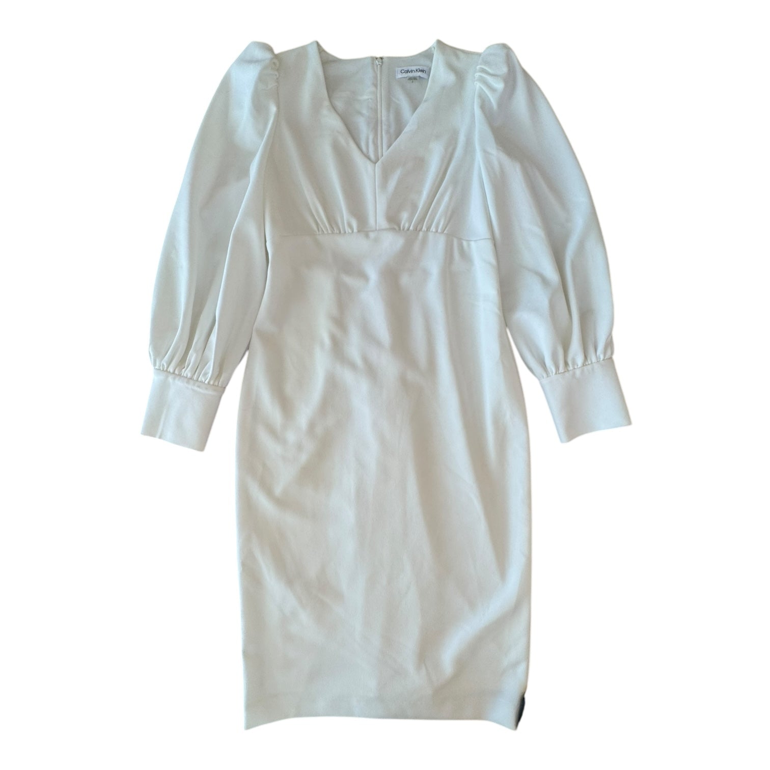 calvin klein white midi dress Dress Party Midi By Calvin Klein In White, Size:2