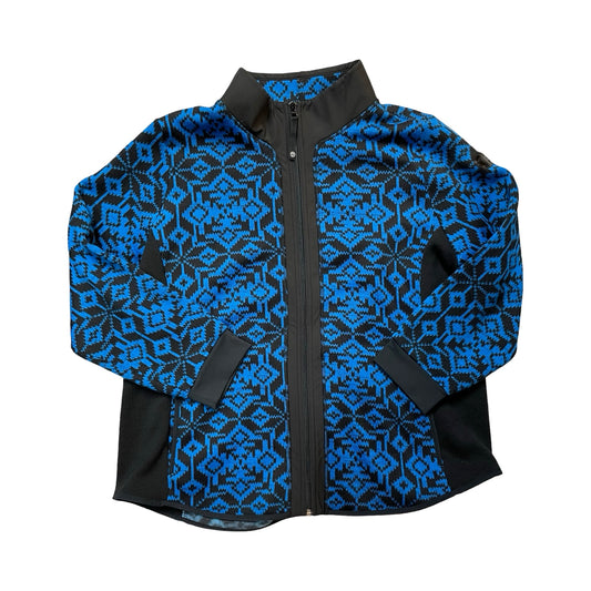Jacket Fleece By Talbots In Black & Blue, Size:2X