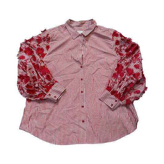 Top Ls By Chicos In Red & White, Size:Xxl