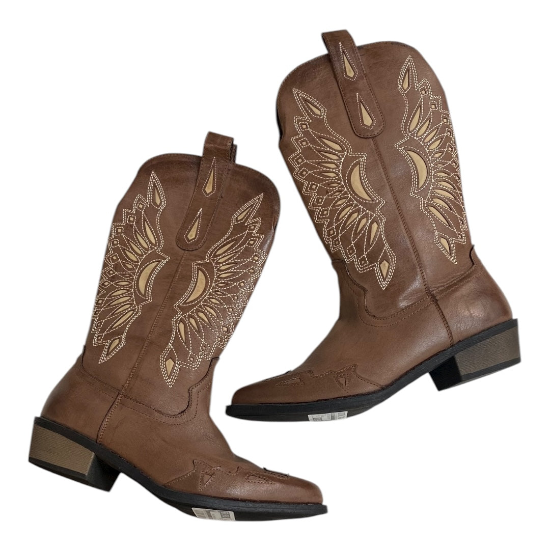 Boots Mid-Calf Flats By Coconuts In Brown, Size:6.5