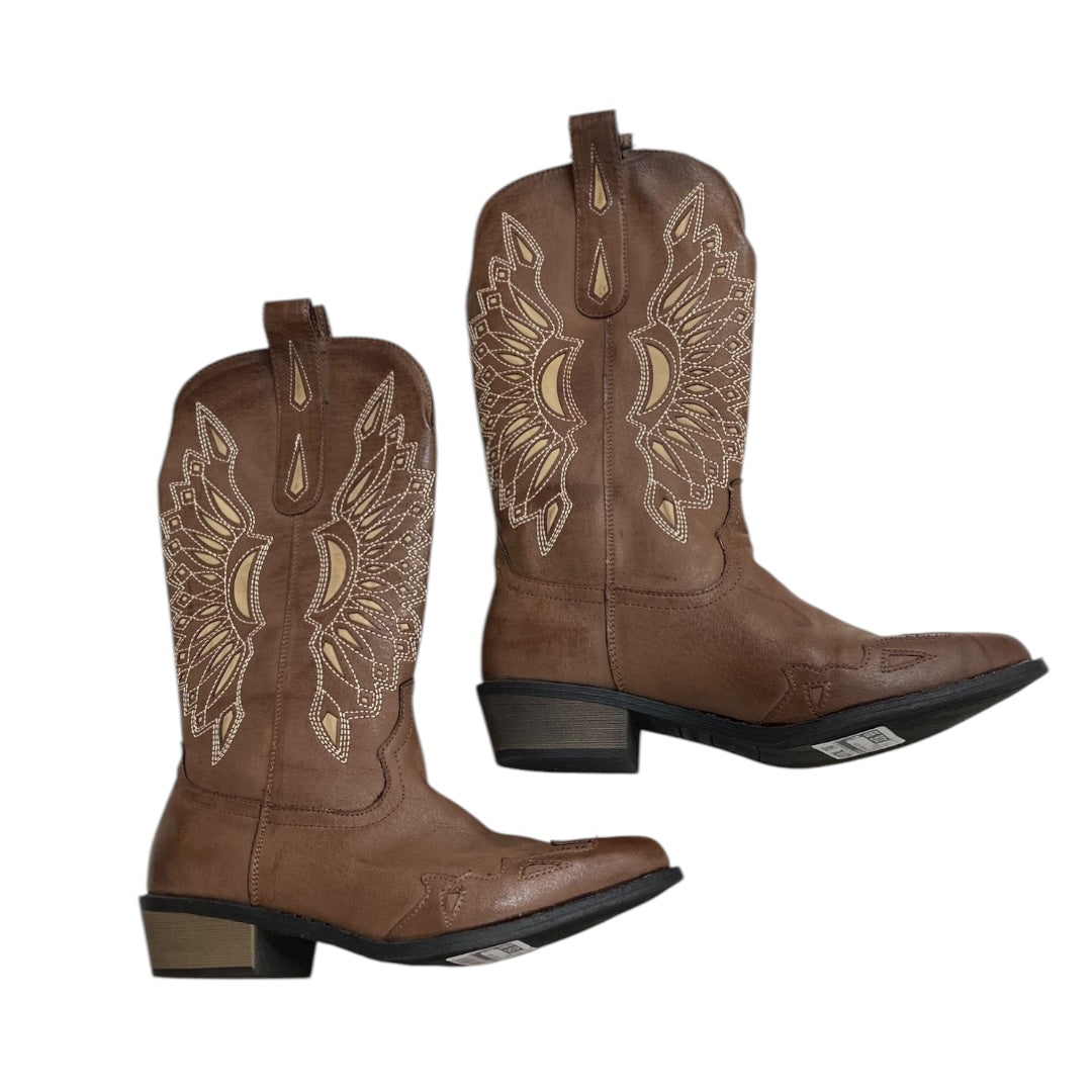 Boots Mid-Calf Flats By Coconuts In Brown, Size:6.5