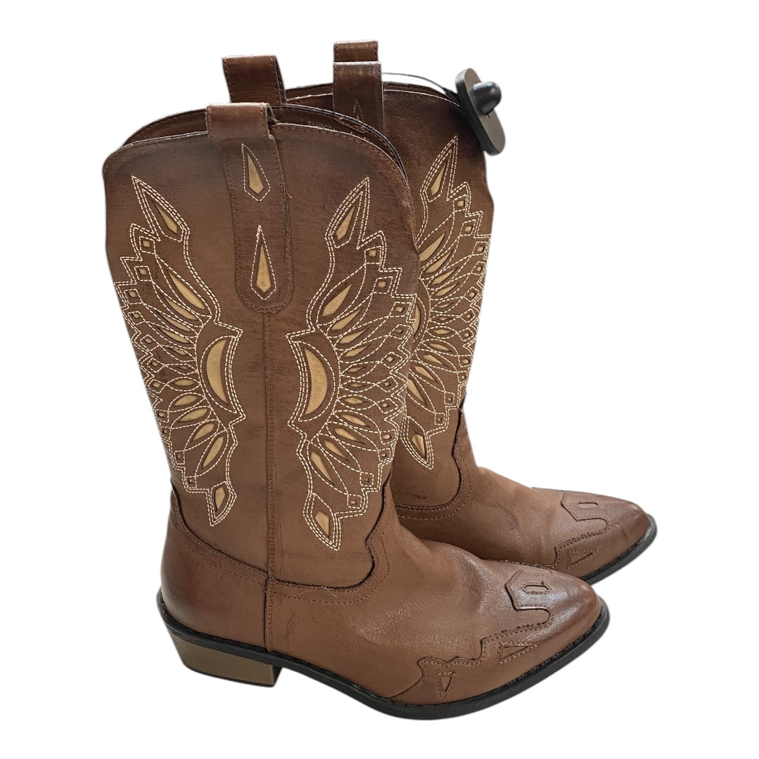 Boots Mid-Calf Flats By Coconuts In Brown, Size:6.5