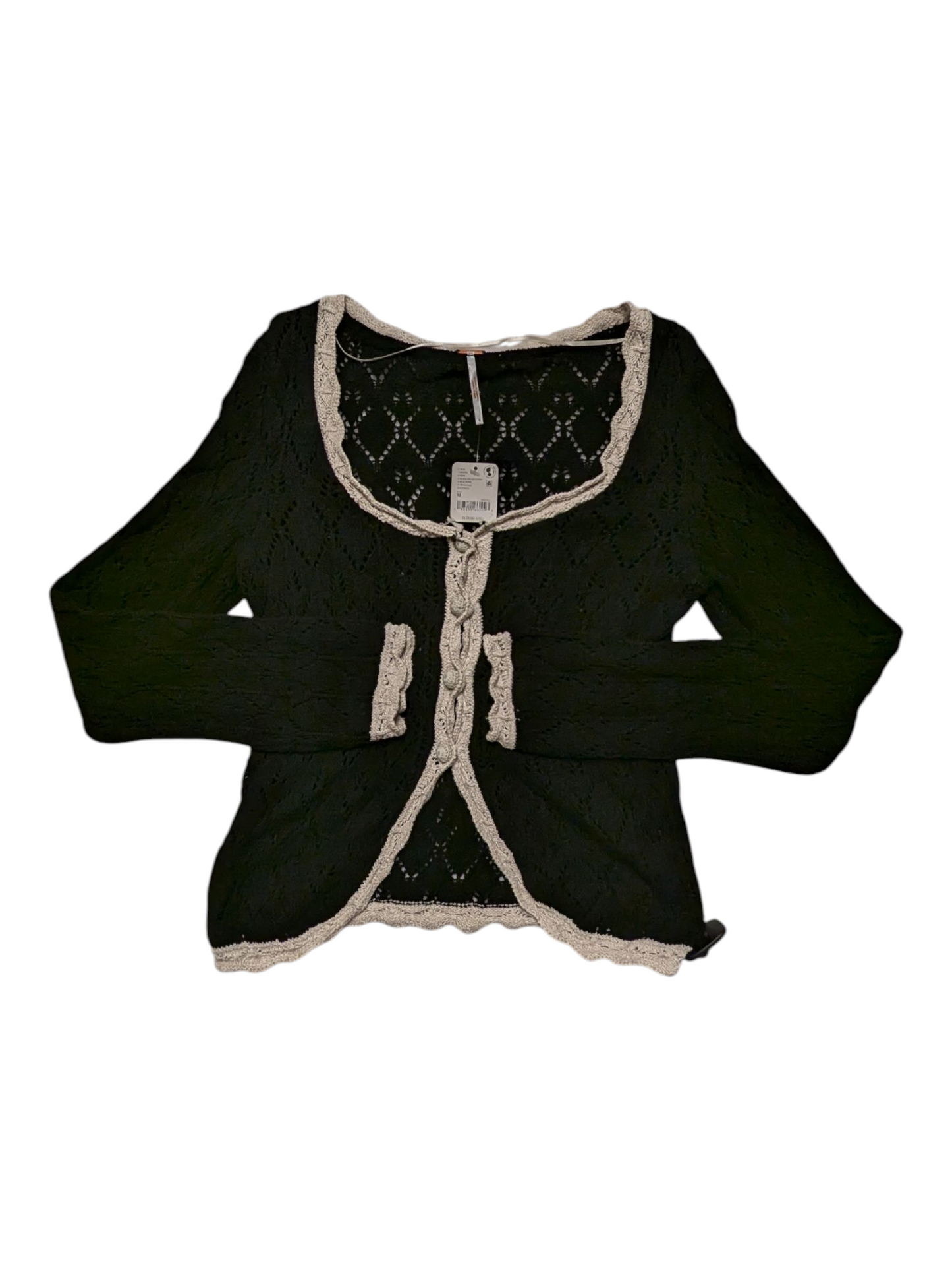 Sweater Cardigan By Free People In Black, Size:M