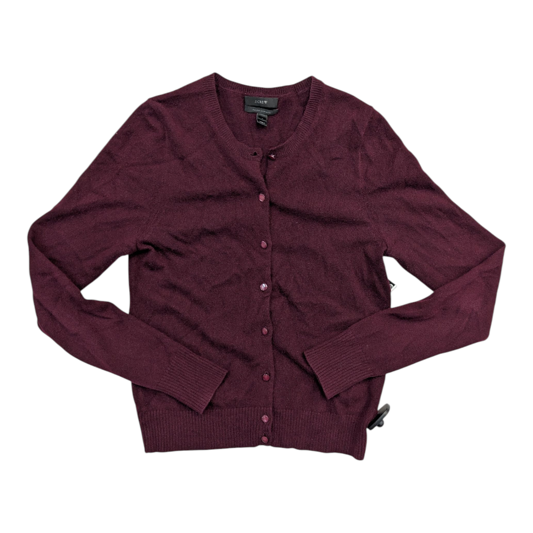 Sweater Cardigan Cashmere By J. Crew In Maroon, Size:M