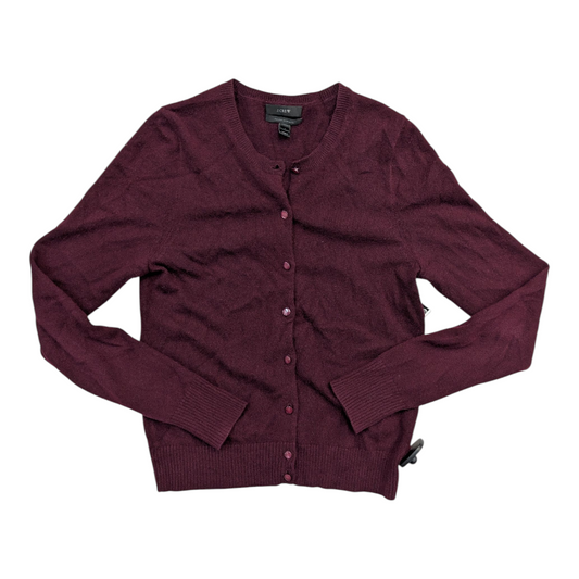 Sweater Cardigan Cashmere By J. Crew In Maroon, Size:M