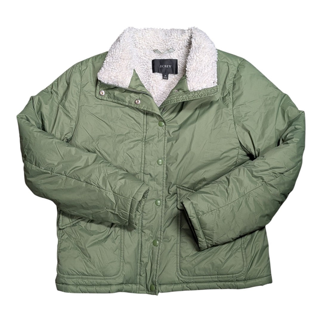 Jacket Puffer & Quilted By J. Crew In Green, Size:M