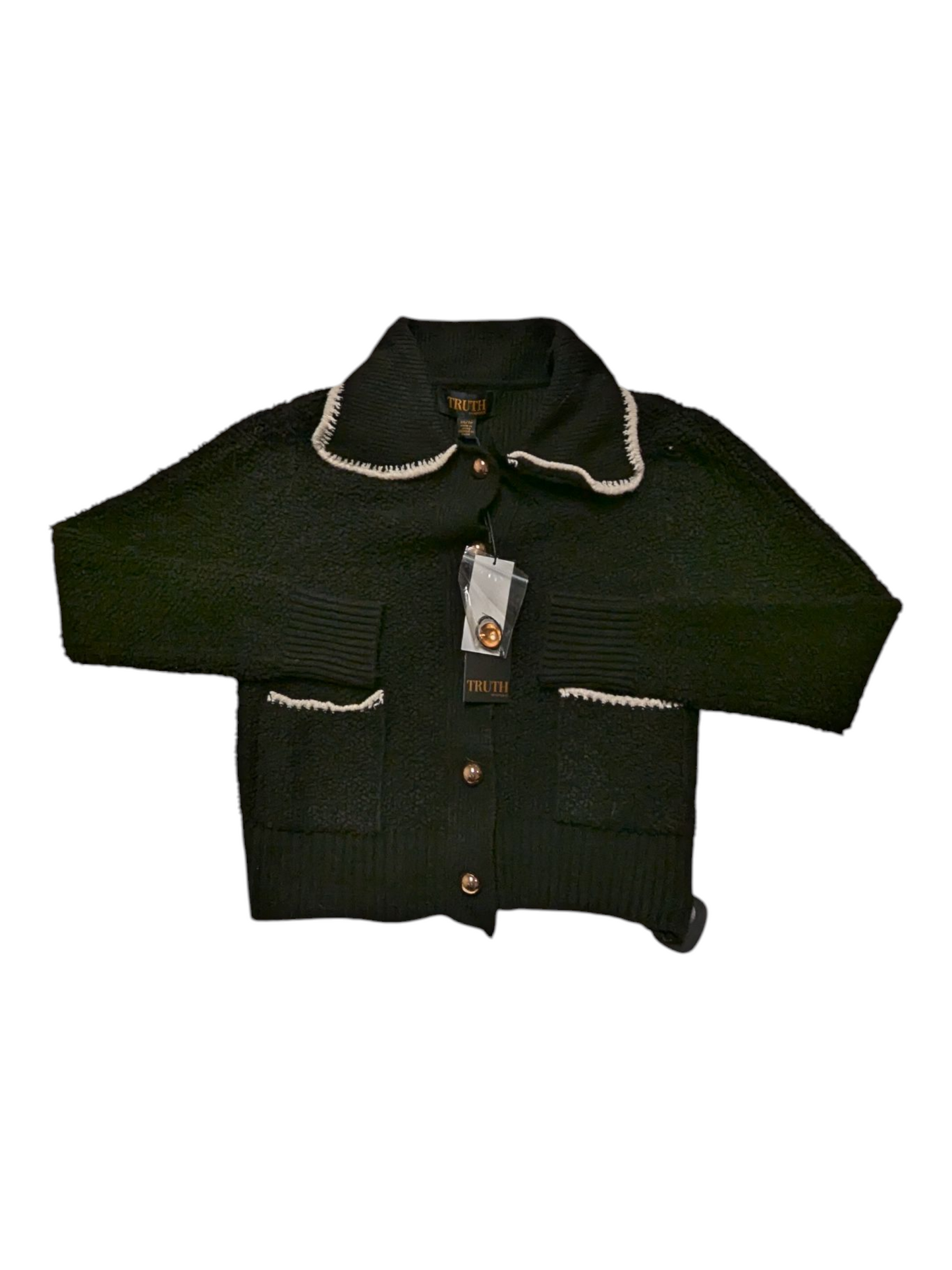 Sweater Cardigan By Truth In Black, Size:Xs