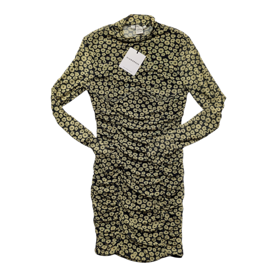 Dress Casual Midi By Glamorous In Black & Yellow, Size:Xs