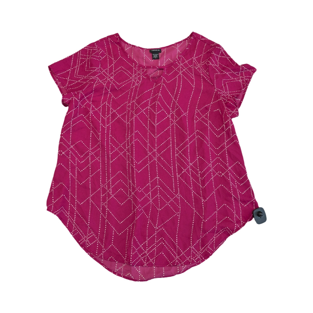 Top Ss By Torrid In Pink & White, Size:1X