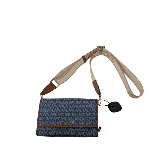 Handbag Designer By Michael Kors In Blue Denim, Size:Small