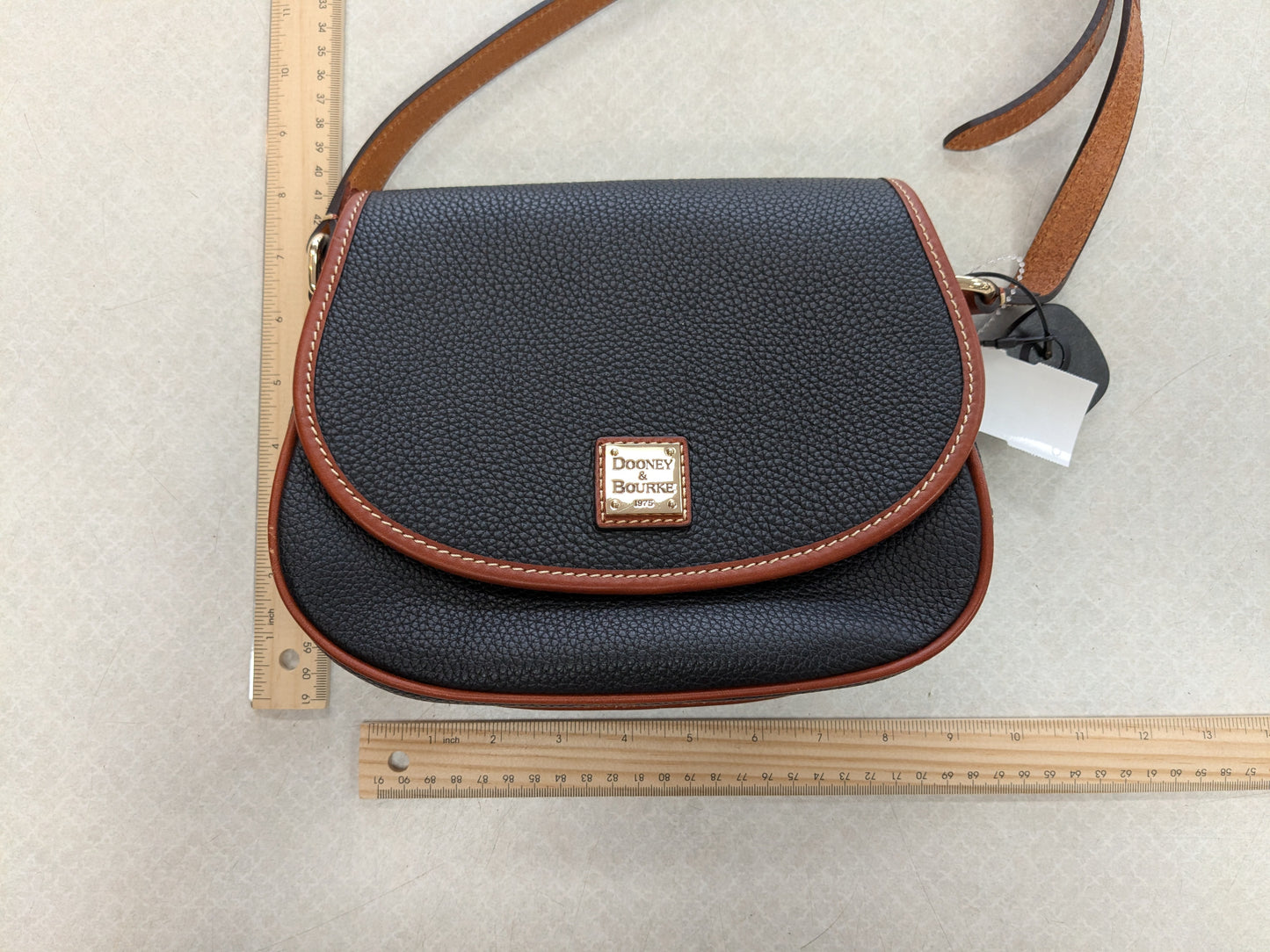 Handbag Designer By Dooney And Bourke In Black & Brown, Size:Medium