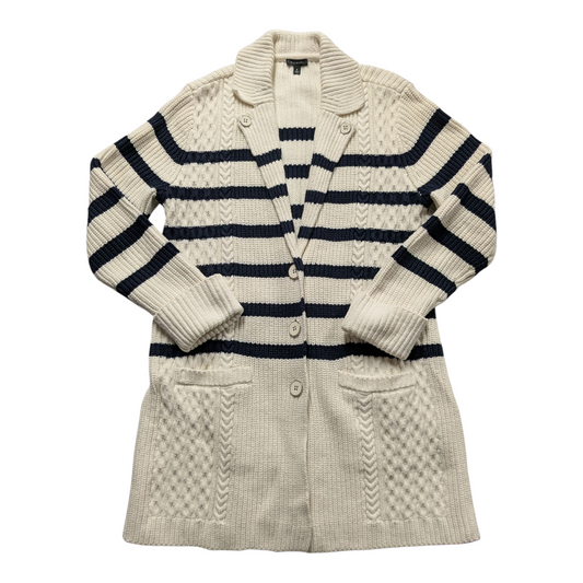 Sweater Cardigan By Talbots In Blue & White, Size:S