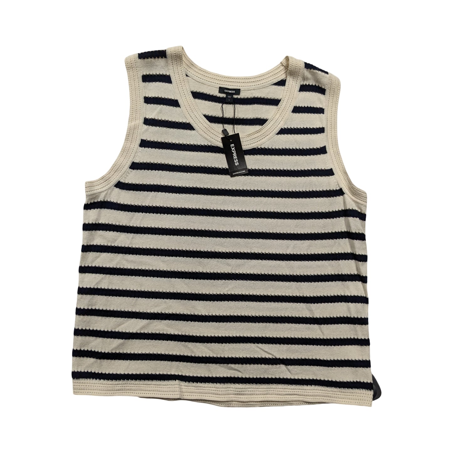 Top Sleeveless By Express In Striped Pattern, Size:L