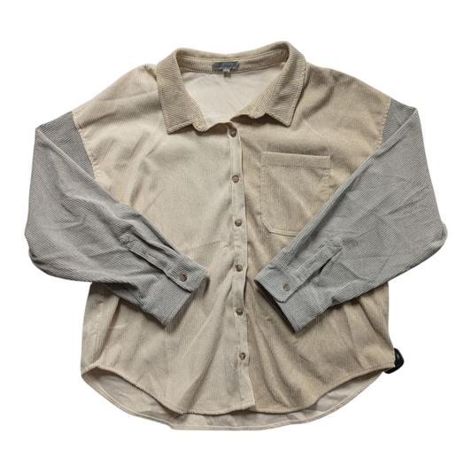 Jacket Shirt By Wishlist In Cream & Grey, Size:M