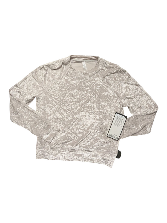 Athletic Top Ls Crewneck By Lululemon In Silver, Size:6