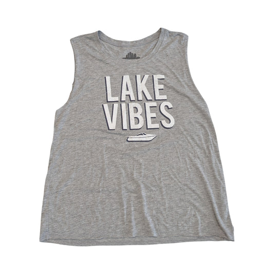Top Sleeveless By Clothes Mentor In Grey, Size:Xl