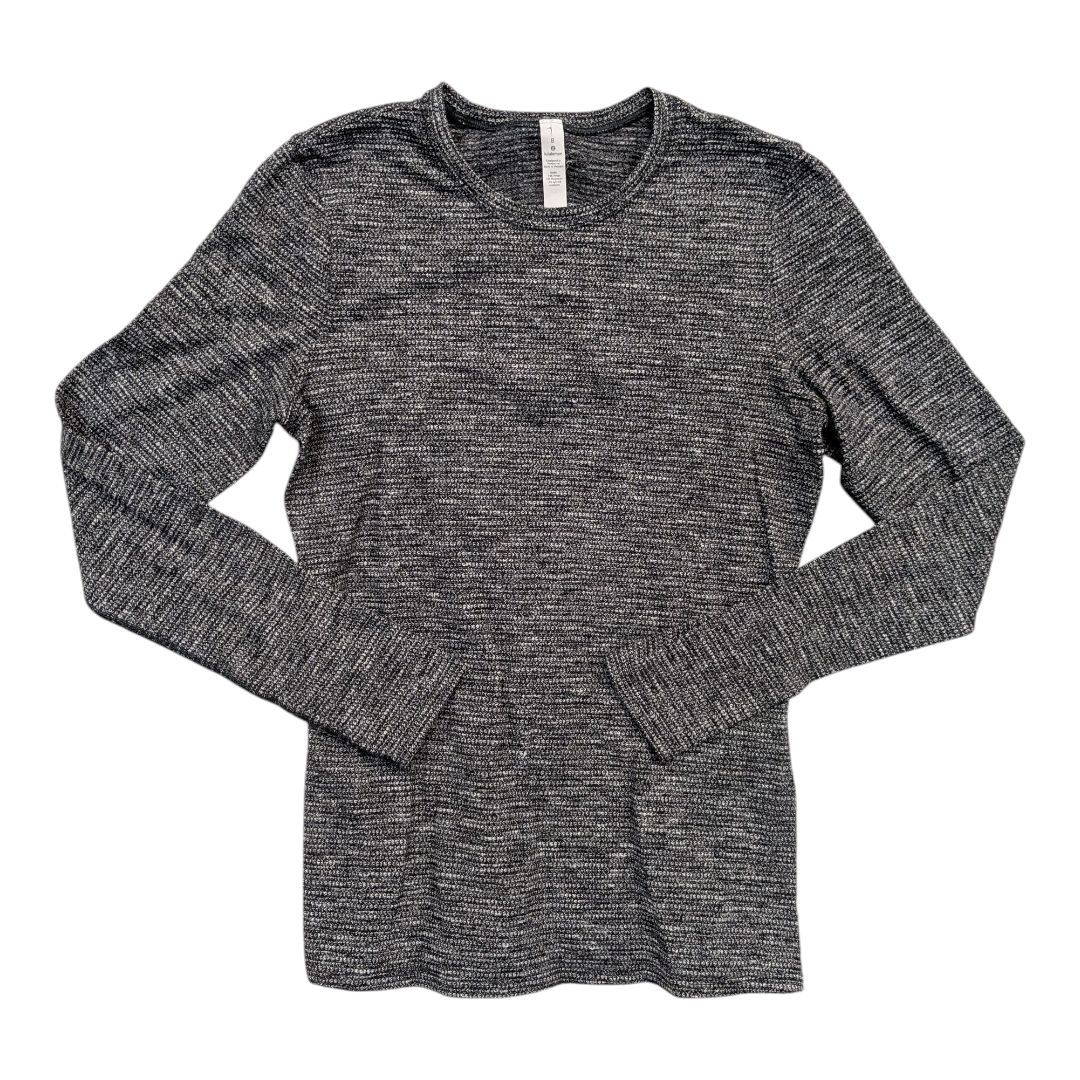 Athletic Top Ls Crewneck By Lululemon In Black & White, Size:8
