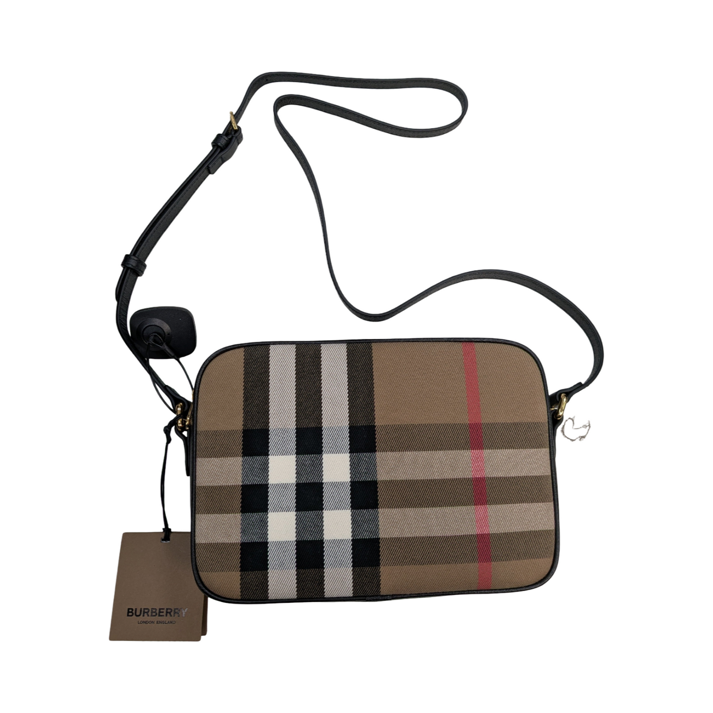 Handbag Luxury Designer By Burberry In Black & Brown, Size:Medium