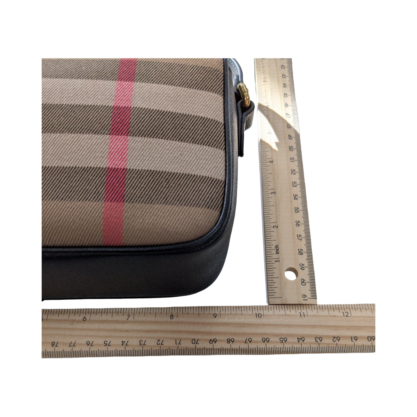 Handbag Luxury Designer By Burberry In Black & Brown, Size:Medium