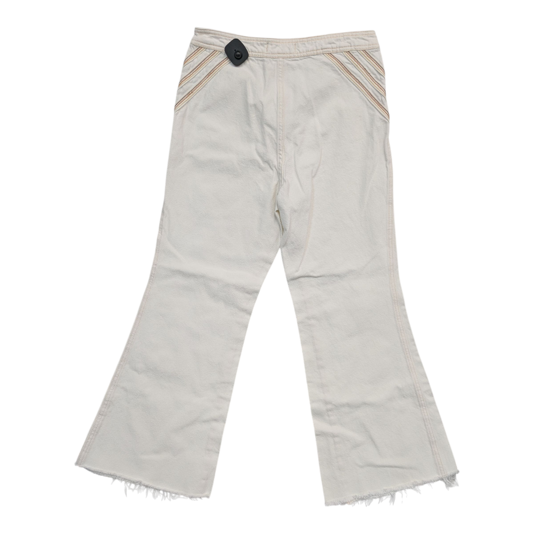Jeans Flared By Free People In Orange & White, Size:10