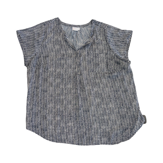 Top Ss By Liz Claiborne In Blue & White, Size:1X