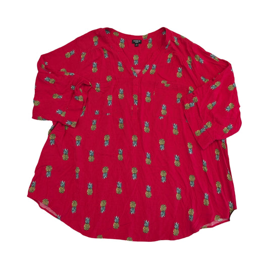 Top 3/4 Sleeve By Torrid In Pink, Size:4X