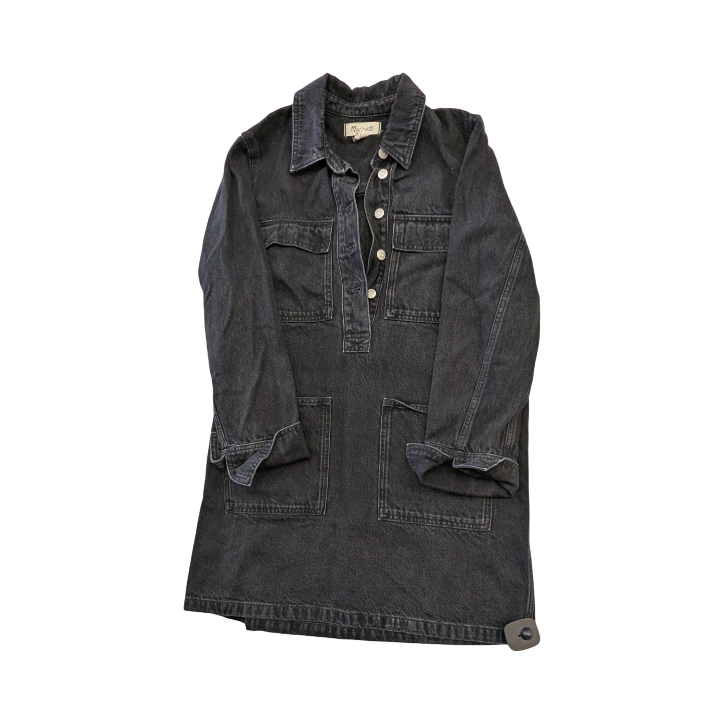 Dress Casual Midi By Madewell In Black Denim, Size:M