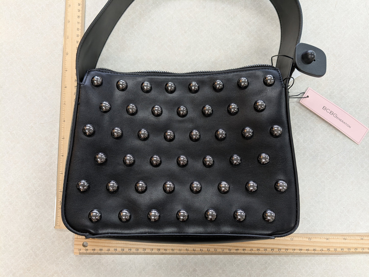 Handbag By Bcbgeneration In Black & Silver, Size:Medium