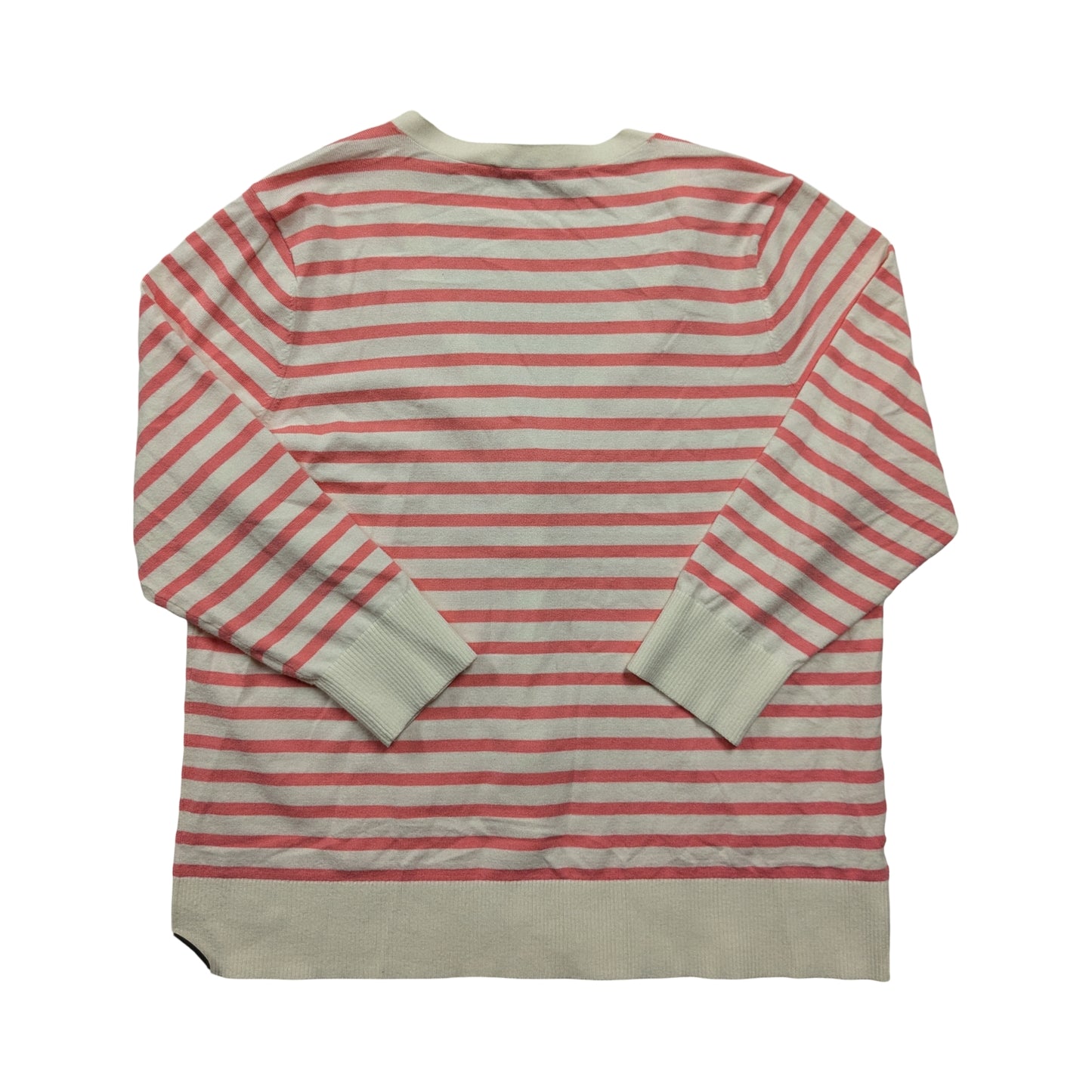 Sweater Cardigan By Loft In Striped Pattern, Size:Xl
