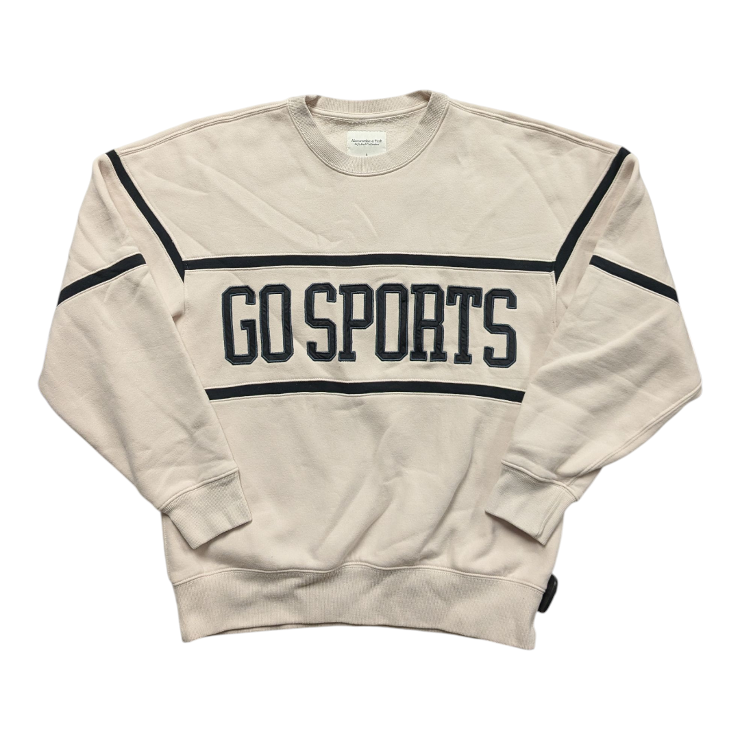 Sweatshirt Crewneck By Abercrombie And Fitch In Cream, Size:S