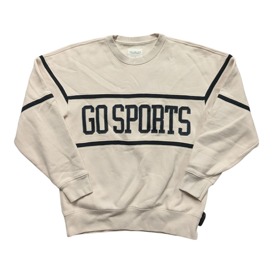 Sweatshirt Crewneck By Abercrombie And Fitch In Cream, Size:S