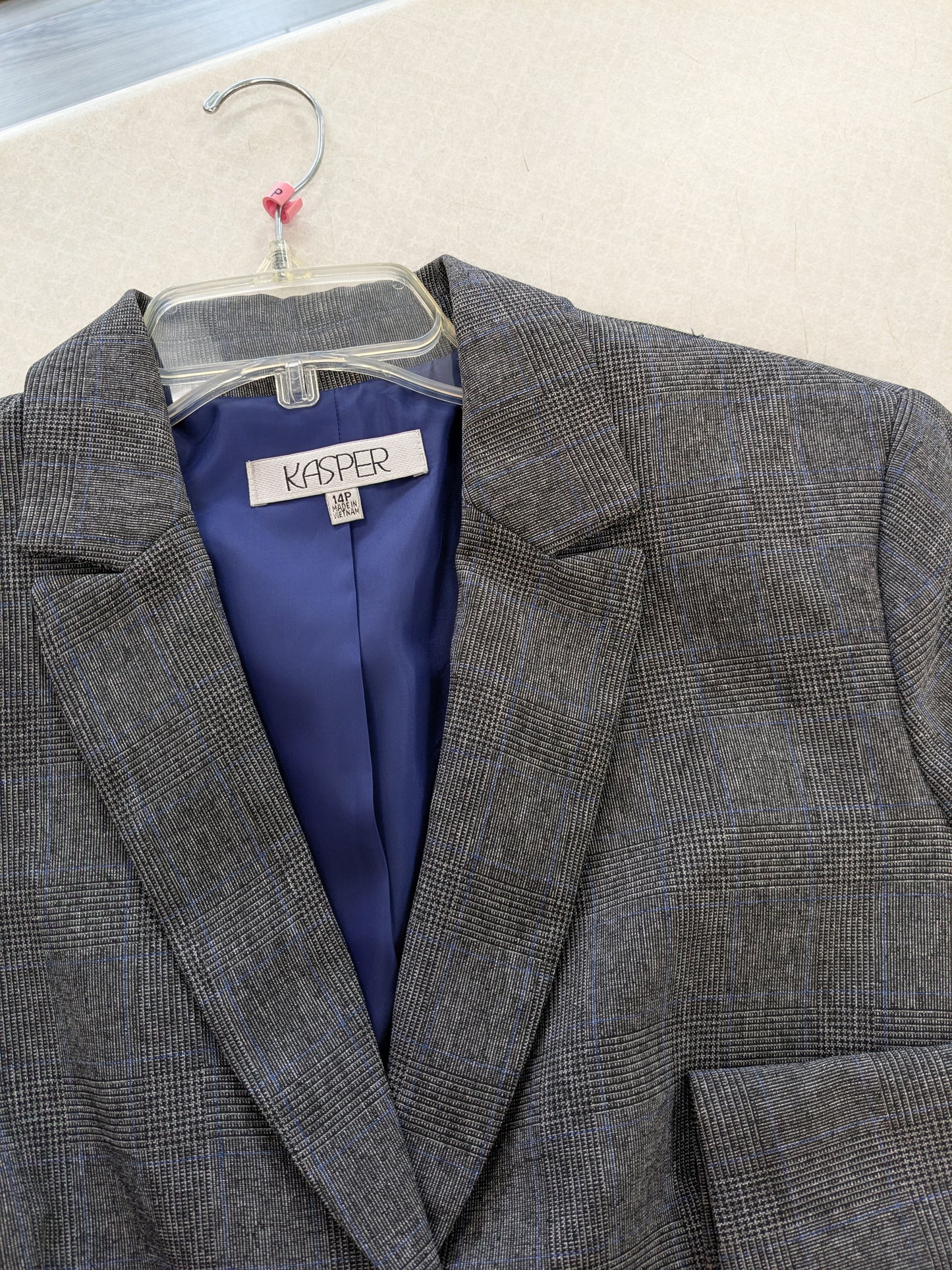 Blazer By Kasper In Black & Blue, Size:14P