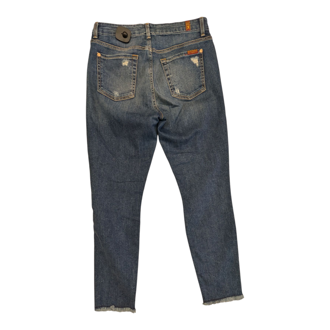 Jeans Straight By 7 For All Mankind In Blue Denim, Size:6