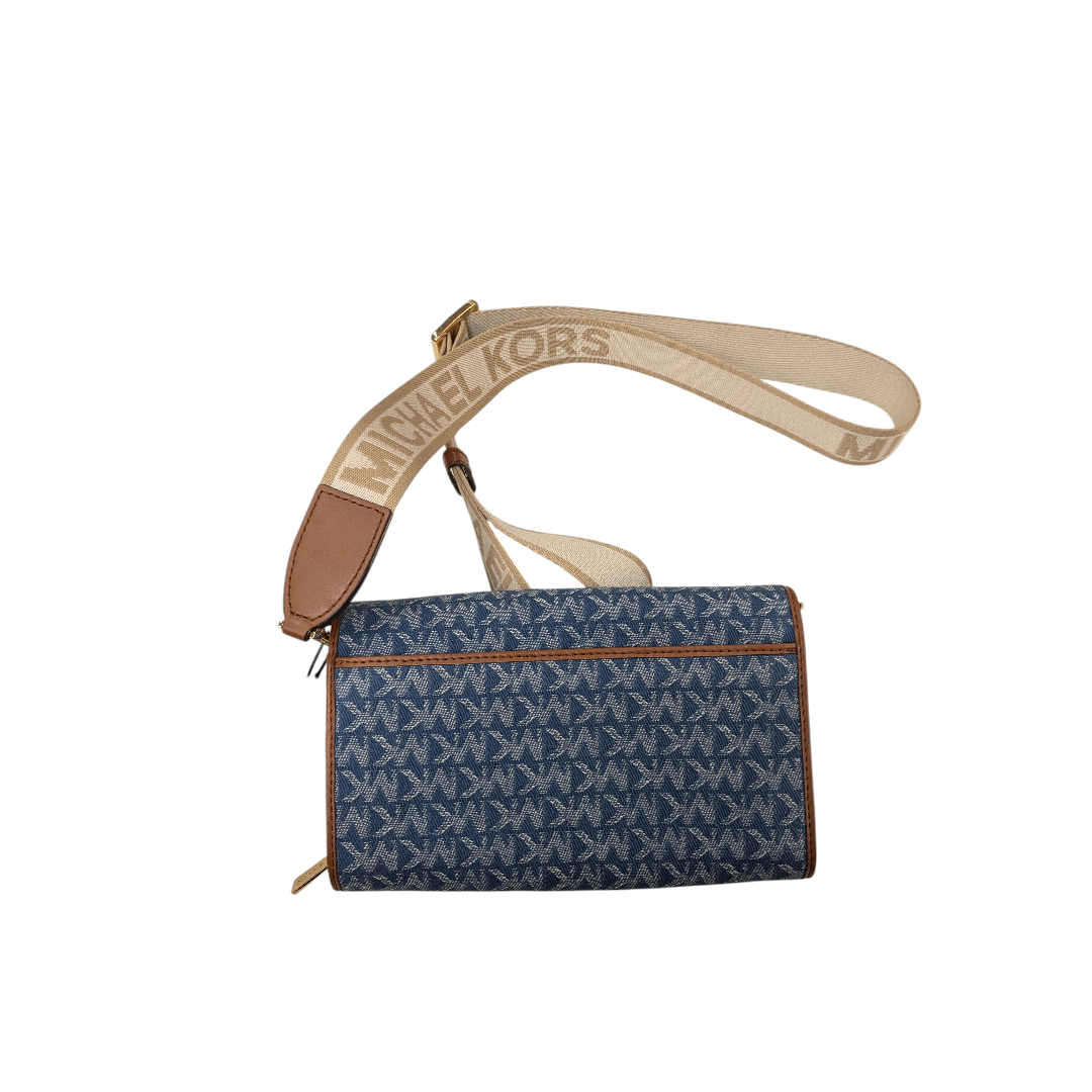 Handbag Designer By Michael Kors In Blue Denim, Size:Small