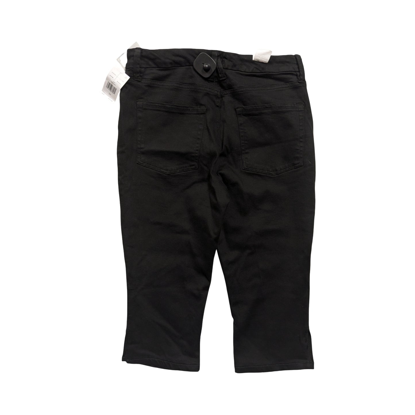 Jeans Cropped By Good American In Black Denim, Size:14