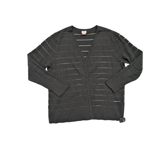 Sweater Cardigan By Chicos In Black, Size:Xl