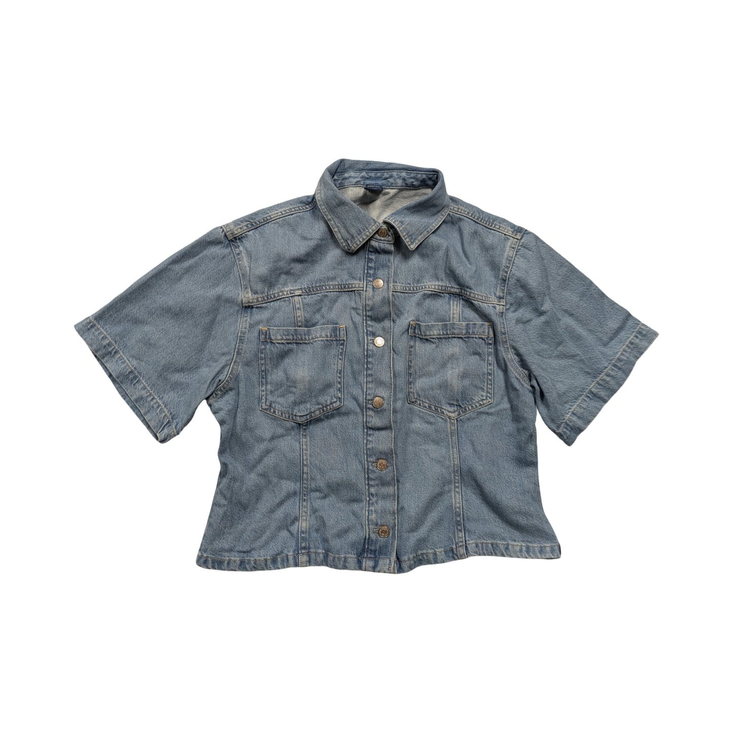Top Ss By Gap In Blue Denim, Size:L
